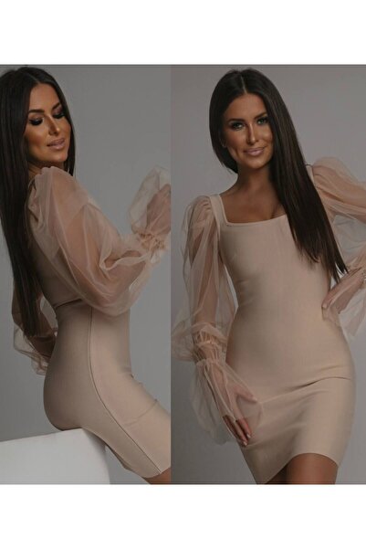 NEW STATION Rochie New Station cu mâneci din tul