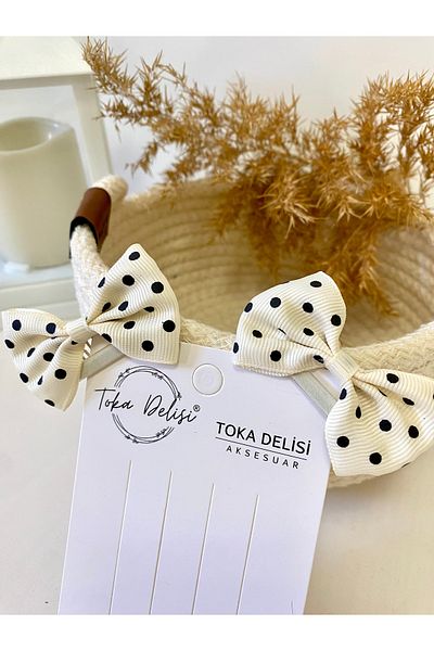 Toka Delisi مشبك أطفال بدون شعر - لطيف مزدوج، منقط وشريط