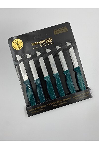 Solingen 6’lı Tırtıklı Simli Yeşil Meyve Ve Sebze Bıçağı