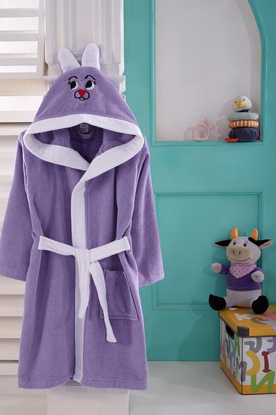 Nina Home 100% Cotton Hooded Children's Bathrobe (for Age Groups 1-12)