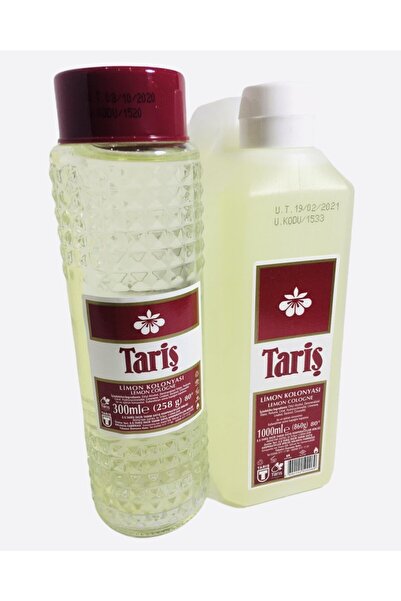 Tariş Limon Kolonyası 80 Derece 300cc Cam Şişe Ve 1 Lt Bidon 2'li Set