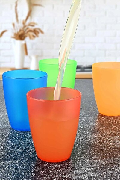 Calke Set of 4 Multi-Purpose Children's Soft Drink and Water Glasses - 4 Colors