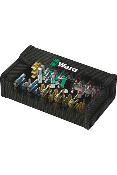 wera مجموعة لقم ysstorex، Bit-Safe 61 BiTorsion 1، 61 قطعة، أسود، مقاس واحد، 05057441001 StarColxlection