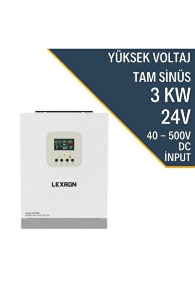 Lexron 3000W 3KW 24V 80A MPPT Şarjlı Tam Sinüs Akıllı İnverter