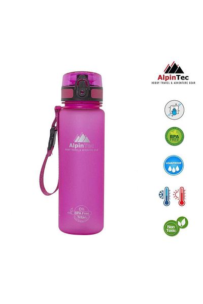 AlpinTec 23 cm Wide 500 ML Pink Tritan Water Bottle