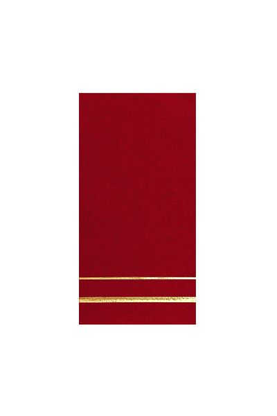 Story 33x33 cm Gold Leaf Line Patterned 16-Piece 1/8 Fold Burgundy Colored Paper Napkin