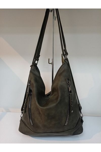 Kumru Çanta Khaki Color Women's Shoulder Bag and Backpack