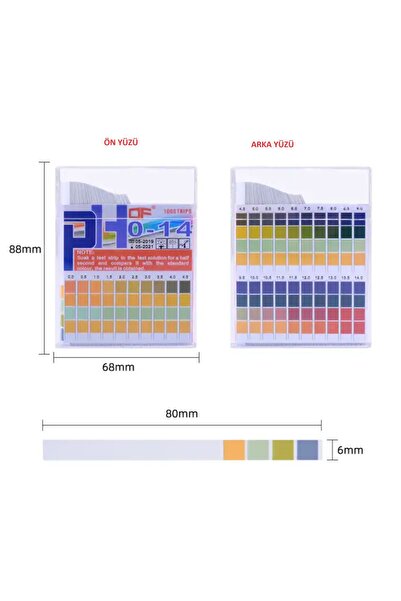 Genel Markalar Ph Kağıdı Ölçer Test 100 adet 0-14 Ph Metre Ölçüm Turnusol Kağıdı