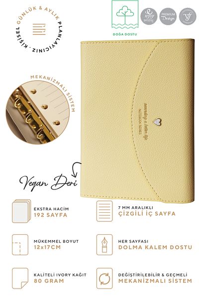 Victoria's Journals 12X17Cm Ivory Mechanical Notebook - 96 Sheets
