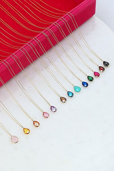 Altınkesesi Altın Renkli Taşlı Kolye