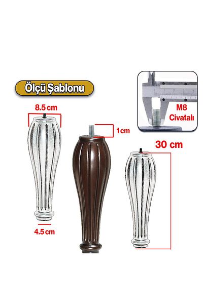 Badem10 Model din lemn din plastic 4 bucăți picior de masă de cafea cu diamante 30 cm mobilier masă de cafea picioare cu șuruburi M8