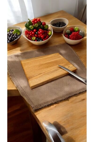 F&S WoodArt لوح مطبخ خشبي طبيعي صغير الحجم مقاس 24 × 17 سم - لعروض خبز اللحوم