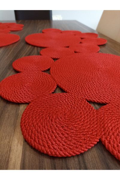 Naspar Red Runner / Table / Living Room Coffee Table Cover (75X34)