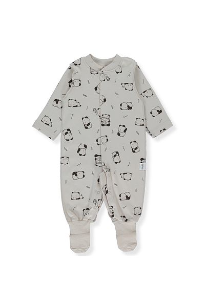 Bebetto Hello Panda Beige T3674 - Overalls with Interlock Socks