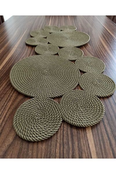 Naspar Alergăr verde kaki / Masă / Husă pentru masă de cafea pentru cameră (75X34)