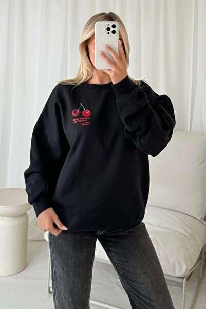 Jose Clothing Σειρά Amalfi - oversized με τύπωμα επένδυση fleece Φούτερ από οργανικό βαμβάκι