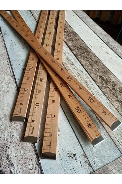 Tansel Tuhafiye Wooden Ruler 1 Meter - 8mm Thickness - Tailor Ruler - Texting Ruler