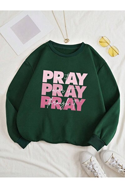 over head oh Ženska majica sa printom Naphtha Green Pray - okrugla kragna