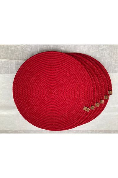 Naspar 6 Pieces 32 Cm Red Saucer / Placemat