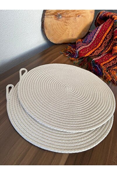 Naspar 2 Pieces 100% Cotton Ecru Plate / Placemat