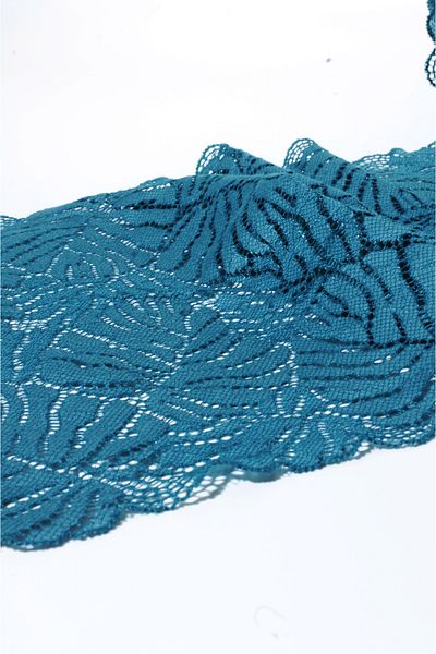ÖZPAŞ TEKSTİL VE AKSESUAR Lycra Lace Duck Green Spaceless Leaves