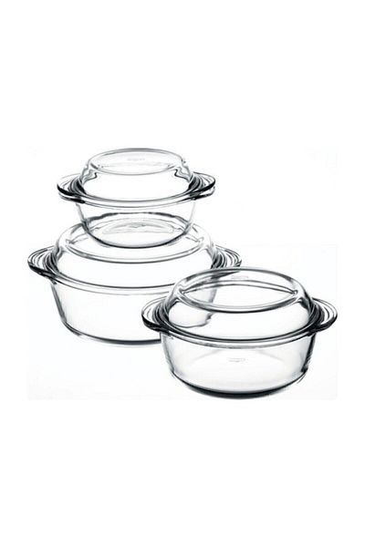 Paşabahçe Borcam 3-Piece Round Pot Set