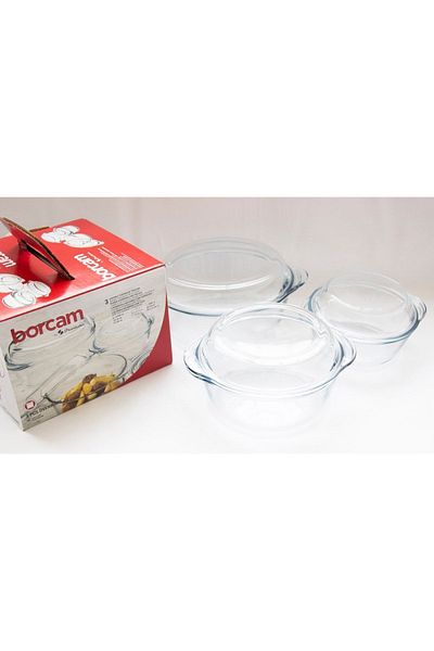 Paşabahçe Borcam Covered Round Pot Set Set of 3159021