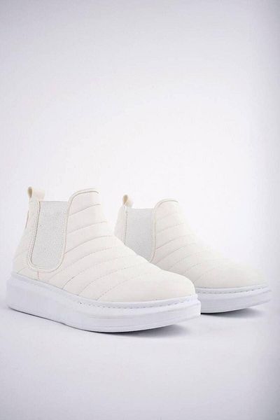 Aymood SLW205 Boston - Men's Laceless Sports Boots, BT White