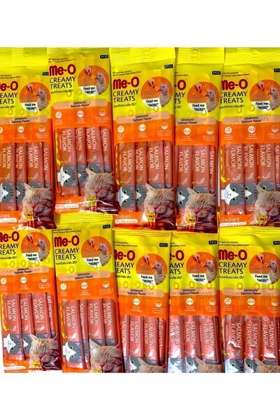 me-o Meo Creamy Treatse 10 Lu Set Sıvı Kedi Ödül Maması Somon Etli 4x15 Gr To...