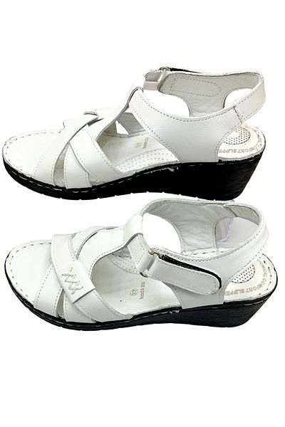 RubinLeather Orthopedic Genuine Leather Women's Sandals - Soft Memory Foam Puff Summer