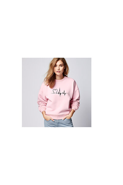 YOHO SPORT Heart Pulse Štampano Pamuk Dukserica - Mekan i debeo proizvod