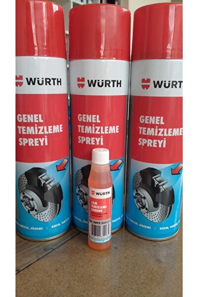 Würth Genel Temizleme Spreyi 500 Ml 3 Adet Ve Cam Temizleme Sabunu 32 Ml