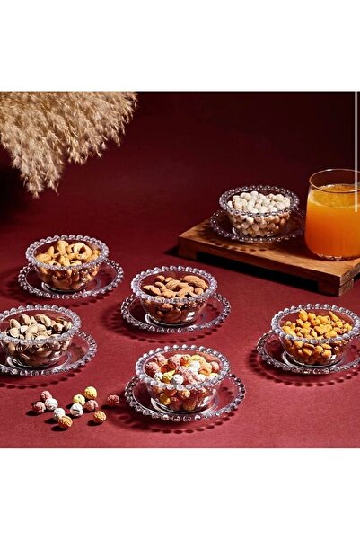 AVCILAR PLASTİK 12 Piece Bead Snack Bowl Set - Jam Bowl Set