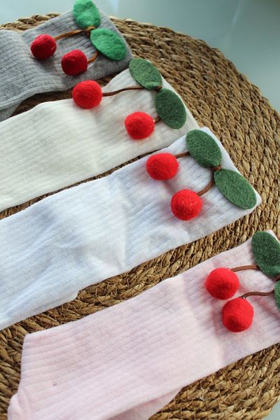 Arwen Collection Girls' School SocKs - Cotton, Cherry and Knee-length