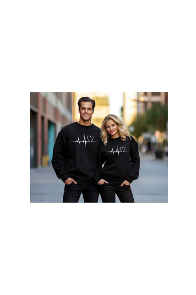 YOHO SPORT Дорогий Combin Світшот з бавовни з малюнком серцевого ритму - Шард...