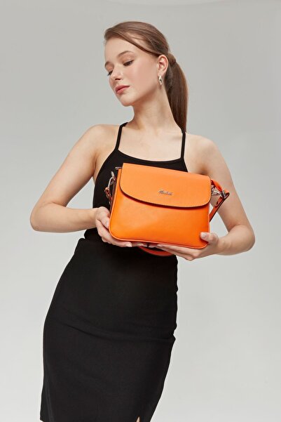 Morpelikan Orange Women's Shoulder and Shoulder Bag - Two Compartments