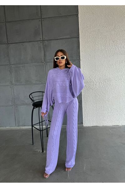 FRİYA Women's Hooded Knitwear Set - Comfortable and Stylish
