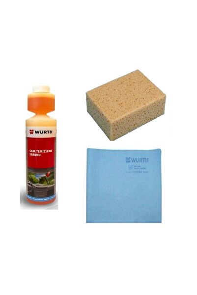 Würth Star 3 Lü Temizlik Seti 250 Ml Cam Temizleme Sabunu Sentetik Güderi Bez...