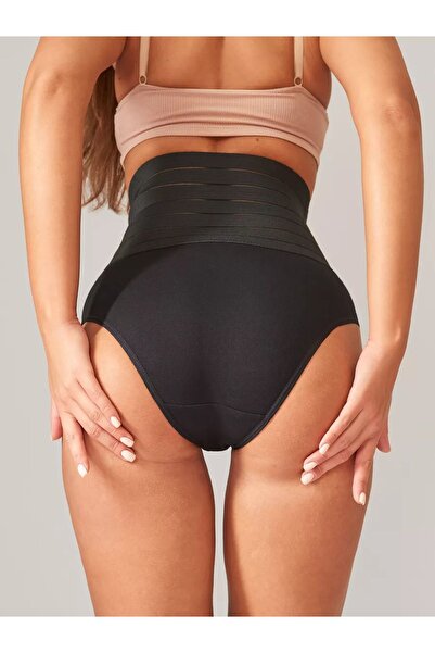 MİSTİRİK Buturo Model Belly Firming and Recovery Panties Corset Black Color