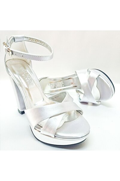 Göymen Kundura Платформа взуття сірий атлас хрест жіночий вечірній