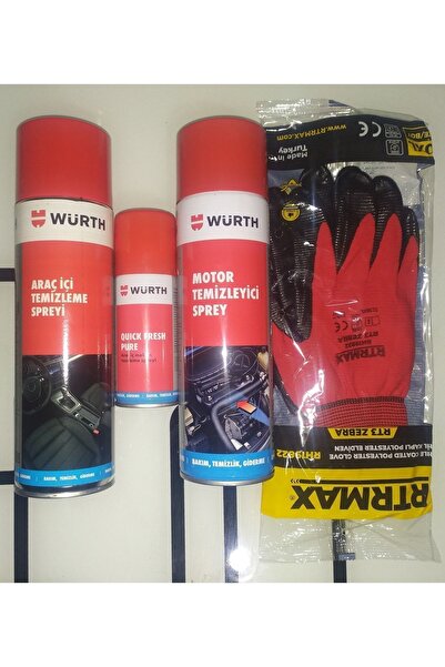 Würth Hızlı Motor Temizleme+araç Içi Temizleme+klima Temizleme+eldiven Set Or...