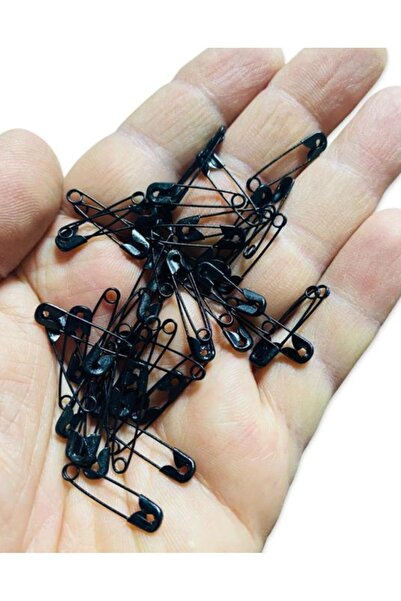 izmir Bitpazarı Küçük Boy Siyah Çengelli Iğne - Eşarp iğnesi - Şal iğnesi - 50 Adet -