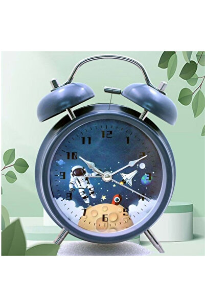 keyfim shop Astronot Tasarımlı Masa Üstü Büyük Boy Alarmlı Çalar Saat