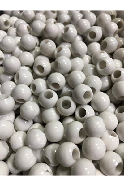 Flea Market خرز خروف بلاستيك أبيض 14 ملم - خرز للزينة - 50 قطعة -