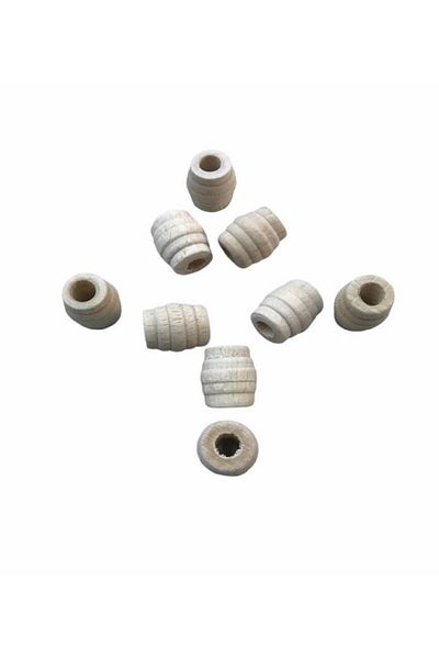 Selin 16 Mm Pasta Model Raw Wood Beads - 25 Pieces