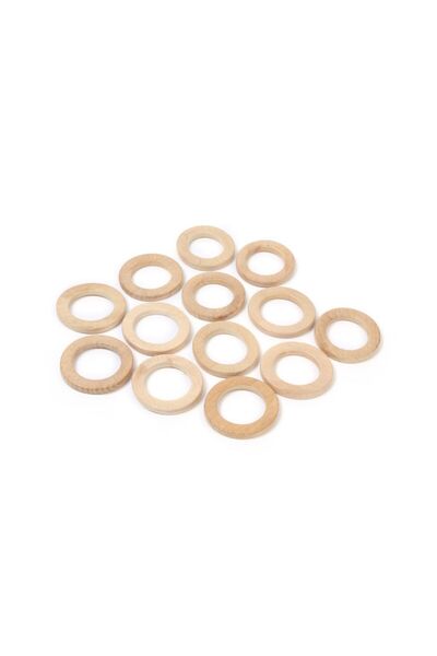 YuliCraft 5 قطع 7 سم حلقة خشبية طبيعية عضاضة مكرامية حلقة أميجورومي