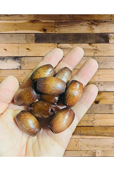 Flea Market 30 мм кафяви овални дървени мъниста - 12 броя