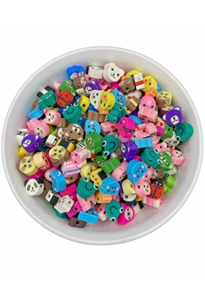 Flea Market 25 bucăți 10 mm argilă polimerică Fimo mărgele mixte cu figuri de...