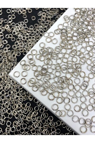 Flea Market 25 جرام نيكل / فضي اللون 5 ملم خاتم معدني لصنع المجوهرات، حلقة مشبك (~ 500 قطعة)