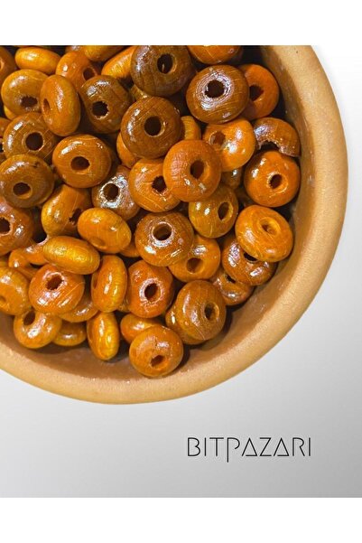 Flea Market 50 قطعة من الخرز الخشبي المسطح 14 ملم